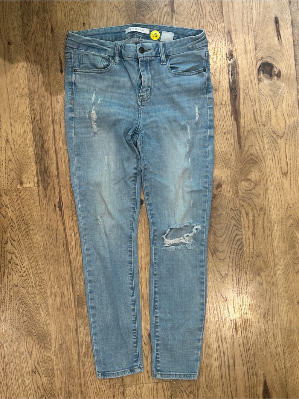 eunina Light Blue Skinny Distressed Women's Jeans